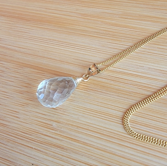 Green Amethyst Necklace Minimalist Crystal Gemstone February Birthstone - Picture 2 of 4